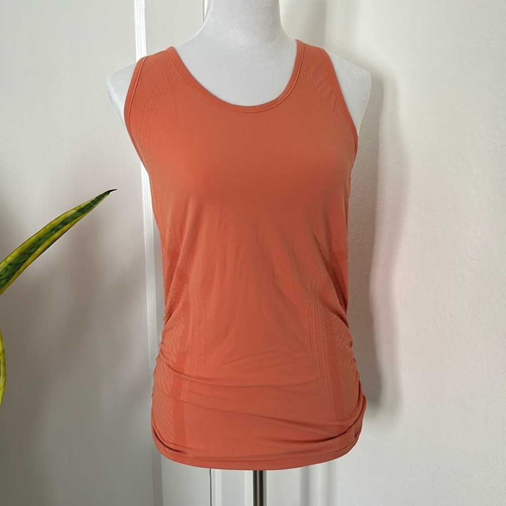 Athleta Tangerine Racer Back Tank Ruched Size Medium